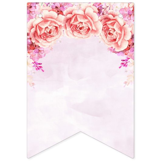 Gewoon gehuwde banners Paarse Waterverf bloemen (Eerste vlag)