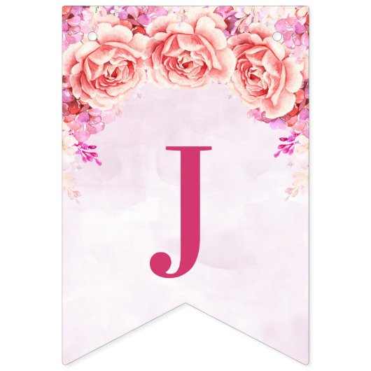 Gewoon gehuwde banners Paarse Waterverf bloemen (Derde vlag)
