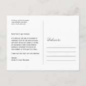 Gewoon gehuwde Beige Elegant Weddenfoto Aankondigingskaart (Achterkant)