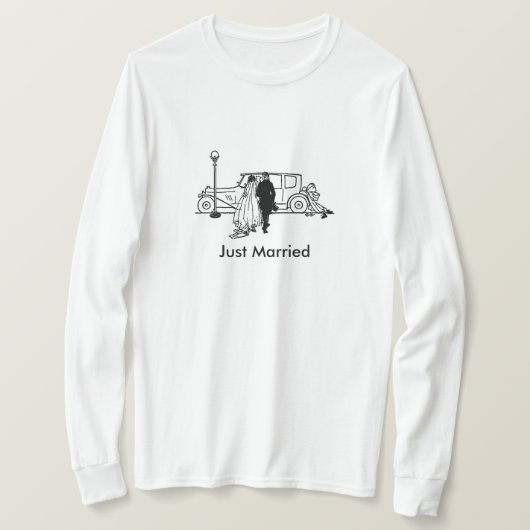 Gewoon gehuwde bride en bruom t-shirt (Design voorkant)