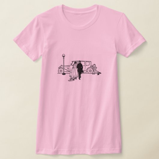 Gewoon gehuwde bride en bruom t-shirt (Laagn)