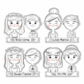 Gewoon gehuwde bride en Groom Sticker (Voorkant)
