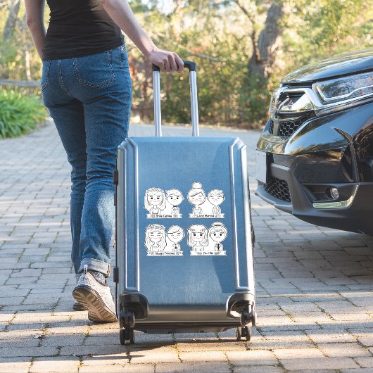 Gewoon gehuwde bride en Groom Sticker (Koffer Insitu)