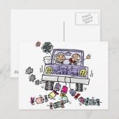 Gewoon gehuwde bruid- en bruinbruidskeering briefkaart (Voorkant / Achterkant)