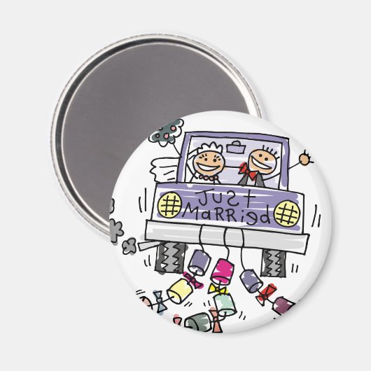 Gewoon gehuwde bruid- en bruinbruidskeering magneet (Voorkant / Achterkant)