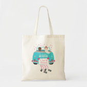 Gewoon gehuwde bruid- en bruinkoolwagen tote bag (Voorkant)