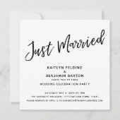 Gewoon gehuwde Casual handschrift bruiloft-ontvang Kaart (Voorkant)