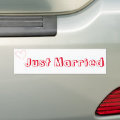 Gewoon gehuwde eenvoudige Bumpersticker (Op auto)
