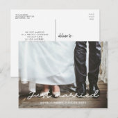 Gewoon gehuwde eenvoudige trouwfoto briefkaart (Voorkant / Achterkant)