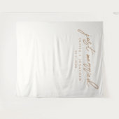 Gewoon gehuwde Elegant Calligraphy Wedding Backdro Wandkleed (Voorkant (horizontaal))