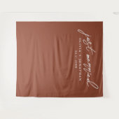 Gewoon gehuwde Elegant Calligraphy Wedding Backdro Wandkleed (Voorkant (horizontaal))