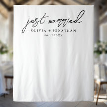 Gewoon gehuwde Elegant Calligraphy Wedding Backdro