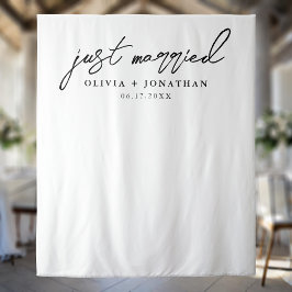 Gewoon gehuwde Elegant Calligraphy Wedding Backdro Wandkleed