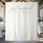 Gewoon gehuwde Elegant Calligraphy Wedding Backdro Wandkleed