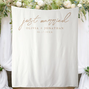 Gewoon gehuwde Elegant Calligraphy Wedding Backdro Wandkleed