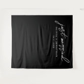 Gewoon gehuwde Elegant Calligraphy Wedding Backdro Wandkleed (Voorkant (horizontaal))