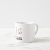 Gewoon gehuwde Elegant Gold Typography Bridal Espresso Kop (Voorkant rechts)