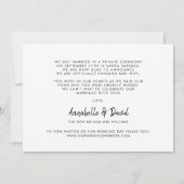 Gewoon gehuwde Elegant Photo Wedding Aankondiging (Achterkant)