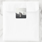 Gewoon gehuwde envelop voor aankondigingen Foto Vierkante Sticker (Tas)