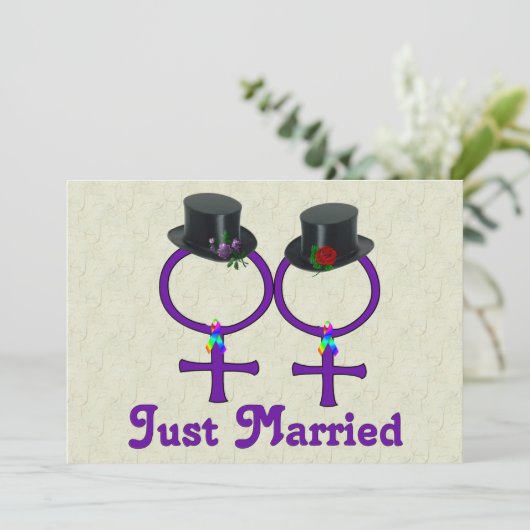 Gewoon gehuwde formele lesbiennes kaart (Staand voorkant)