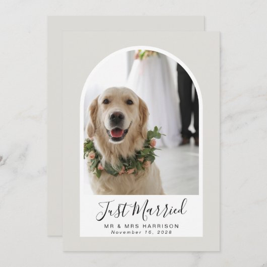 Gewoon gehuwde foto Gewapend Lijst bruiloft Aankondiging (Voorkant / Achterkant)