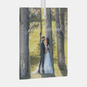 Gewoon gehuwde foto glas ornament (Voorkant Rechts)