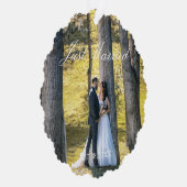 Gewoon gehuwde foto ornament kaart (Rechts)