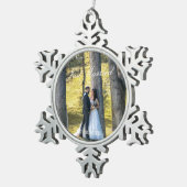 Gewoon gehuwde foto tin sneeuwvlok ornament (Rechts)