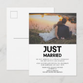 Gewoon gehuwde foto van Modern bruiloft Briefkaart (Voorkant / Achterkant)