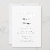 Gewoon gehuwde foto zwarte Typografie Aankondiging (Achterkant)