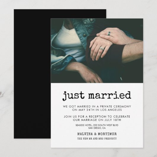 Gewoon gehuwde  fotokaart voor schrijfmachines kaart (Voorkant / Achterkant)