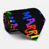 Gewoon gehuwde Gay Pride Rainbow Groom zaken te do Stropdas (Opgerold)