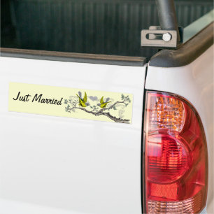 Gewoon gehuwde  Gele Gele Glansrijke Grijze Vogels Bumpersticker