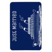 Gewoon gehuwde huwelijksreis cruise Cabin Deuren Magneet (Verticaal)