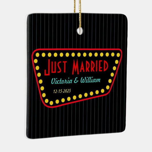 Gewoon gehuwde kerstversiering keramisch ornament (Rechts)