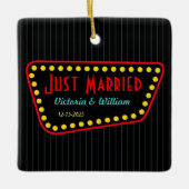 Gewoon gehuwde kerstversiering keramisch ornament (Voorkant)