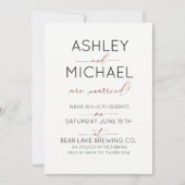 Gewoon gehuwde kopper Typografie Wedding Party Kaart (Voorkant)