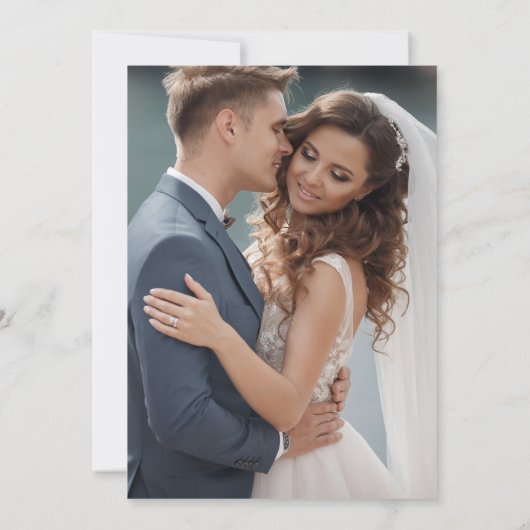 Gewoon gehuwde kopper Typografie Wedding Party Kaart (Achterkant)