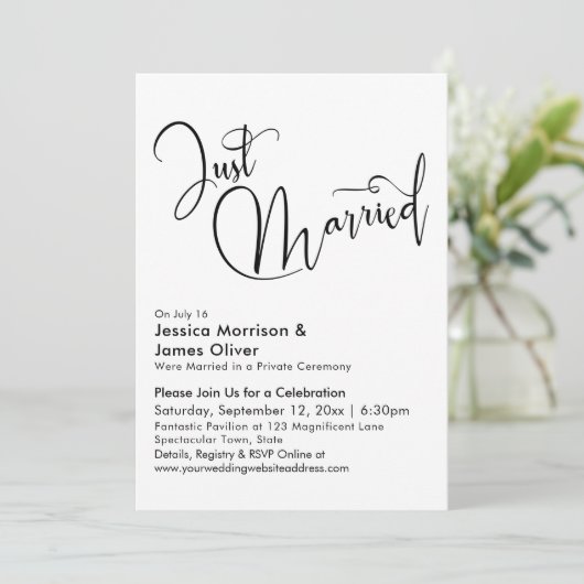 Gewoon gehuwde legant-kalligrafie in zwart-wit kaart (Staand voorkant)