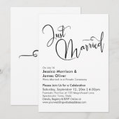 Gewoon gehuwde legant-kalligrafie in zwart-wit kaart (Voorkant / Achterkant)