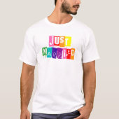Gewoon gehuwde LGBT LGBTQ Rainbow Flag Typografie T-shirt (Voorkant)