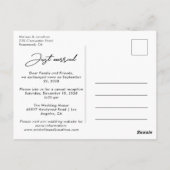 Gewoon gehuwde moderne foto-aankondiging briefkaart (Achterkant)