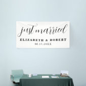 Gewoon gehuwde moderne legante Pas getrouwd bruilo Spandoek (Beurs)