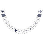 Gewoon gehuwde Nautical Wedding Bunting Vlaggetjes (Alle)