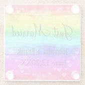 Gewoon gehuwde regenboog glazen onderzetter (Achterkant)