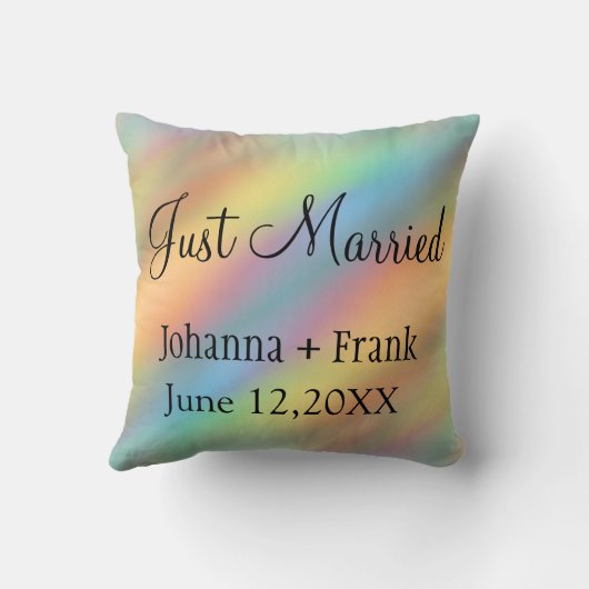 Gewoon gehuwde regenboog kussen (Achterkant)