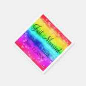 Gewoon gehuwde regenboog servet (Hoek)