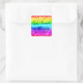 Gewoon gehuwde regenboog vierkante sticker (Tas)