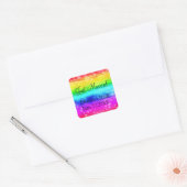 Gewoon gehuwde regenboog vierkante sticker (Envelop)