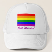 Gewoon gehuwde regenboogpride trucker pet (Voorkant)